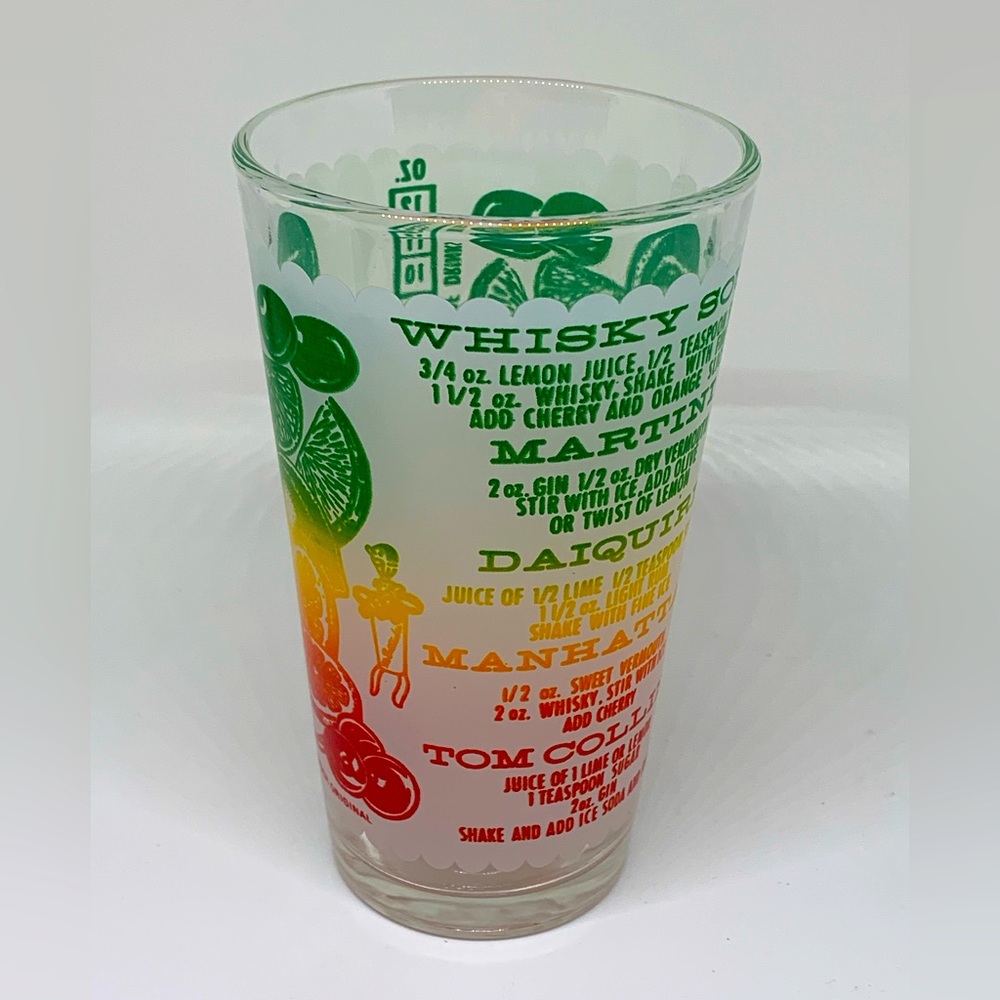 Vintage MCM Cocktail Barware Federal Glass